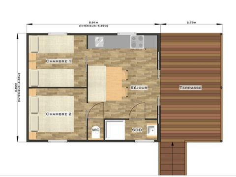 Accommodatie 4 personen - CABANE LODGE cape town 4 p