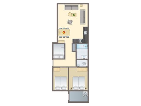 Bungalow 6 personen - 4-6C Comfort (max. 4 adults)