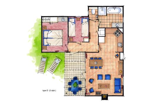 Bungalow 4 personen - D