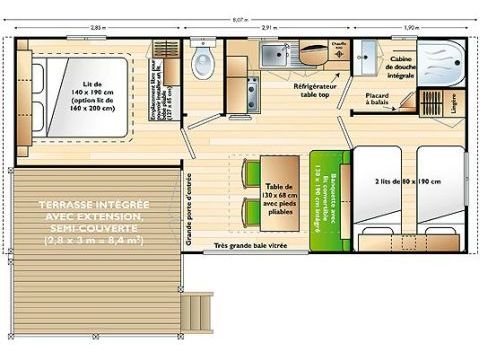 Stacaravan 4 personen - stacaravan/chalet TV