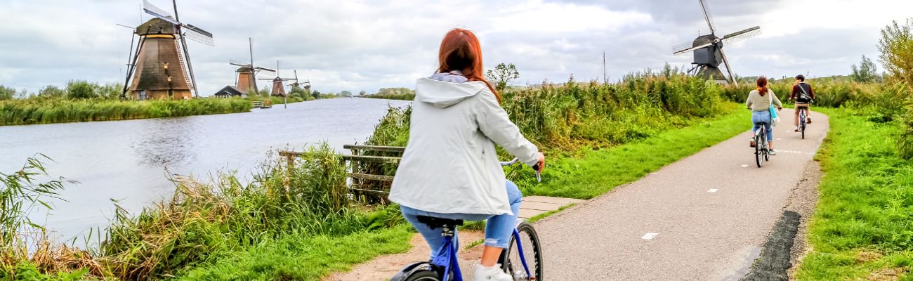 Een fietsen bij de molens